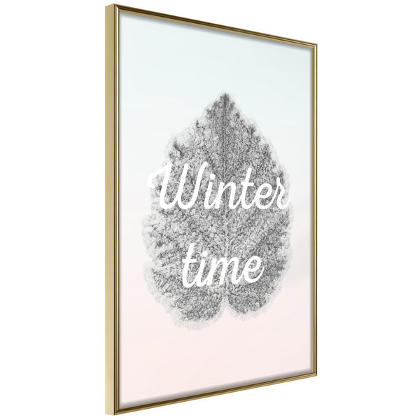 Poster - Winter Leaf  - goud