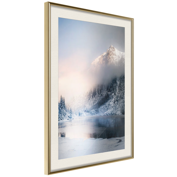 Poster - Winter in the Mountains  - goud passepartout