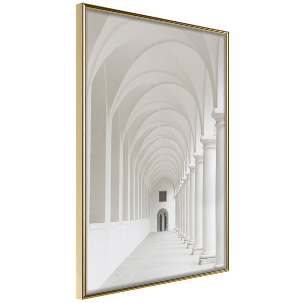 Poster - White Colonnade   - goud