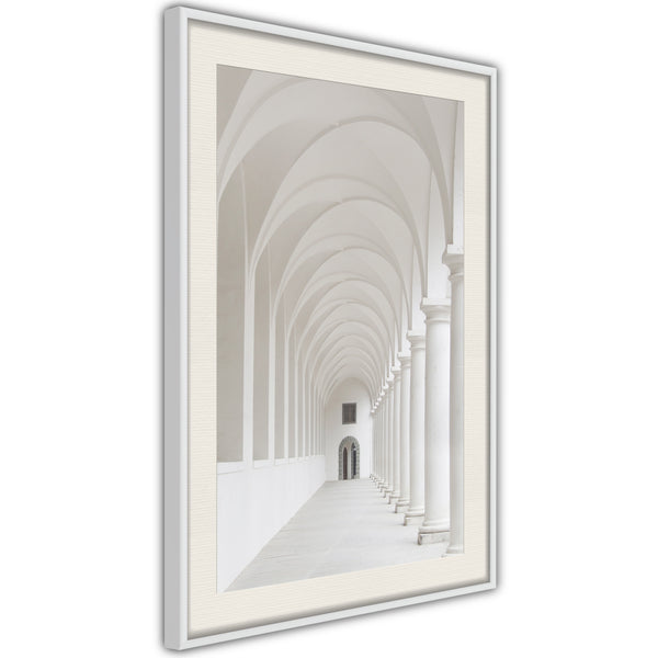 Poster - White Colonnade   - wit passepartout