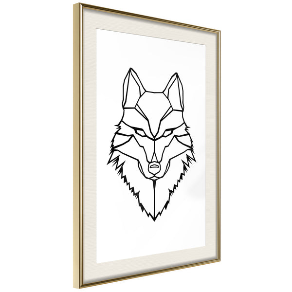 Poster - Wolf Look  - goud passepartout