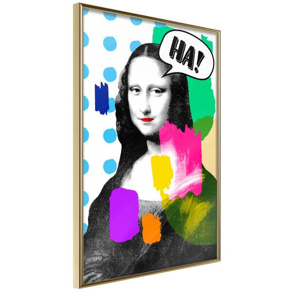 Poster - Mona Lisa's Laughter  - goud