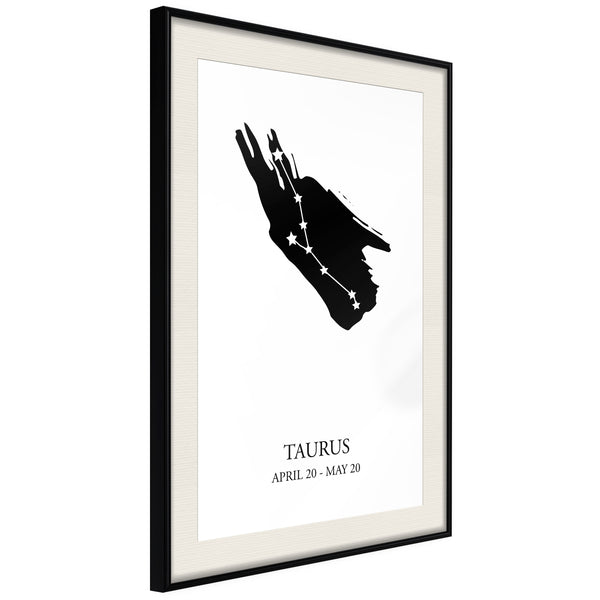 Poster - Zodiac: Taurus I  - zwart passepartout