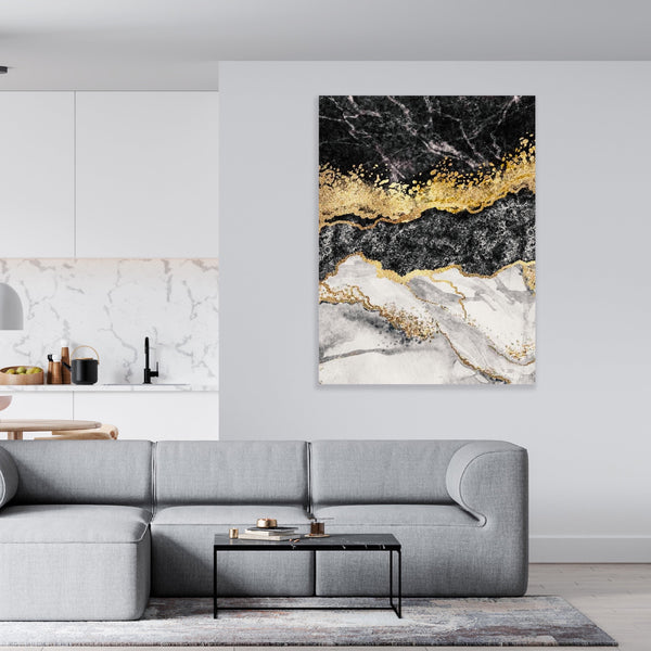 Black & Gold Marble Canvas schilderij