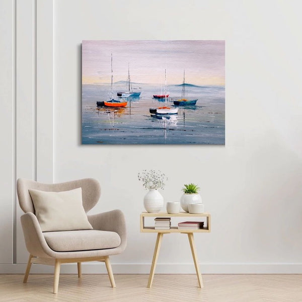 Boats On The Lake Canvas schilderij