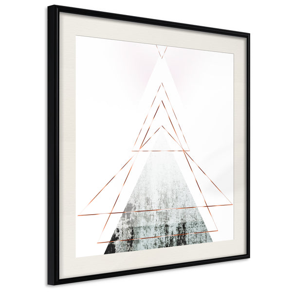 Poster - Snow-Capped Peak (Square)  - zwart passepartout