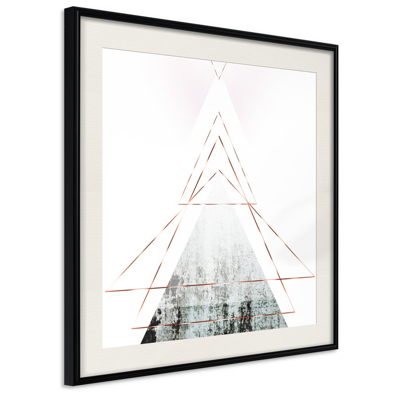 Poster - Snow-Capped Peak (Square)  - zwart passepartout