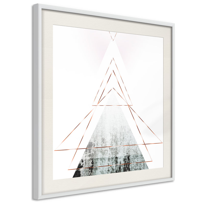 Poster - Snow-Capped Peak (Square)  - wit passepartout
