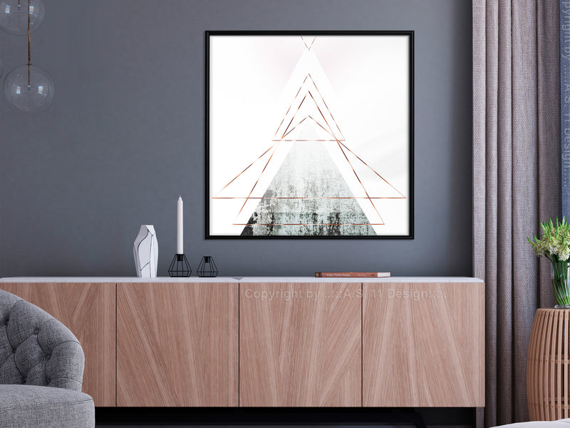 Poster - Snow-Capped Peak (Square)  - zwart
