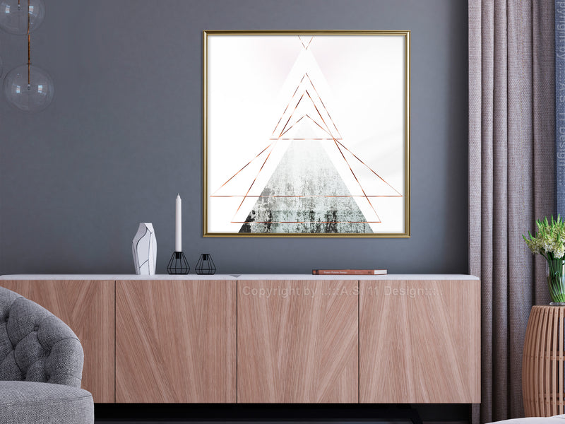 Poster - Snow-Capped Peak (Square)  - goud