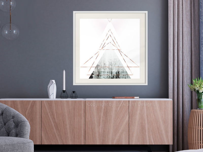 Poster - Snow-Capped Peak (Square)  - wit passepartout