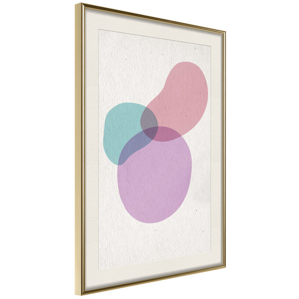 Poster - Pastel Sets I  - goud passepartout
