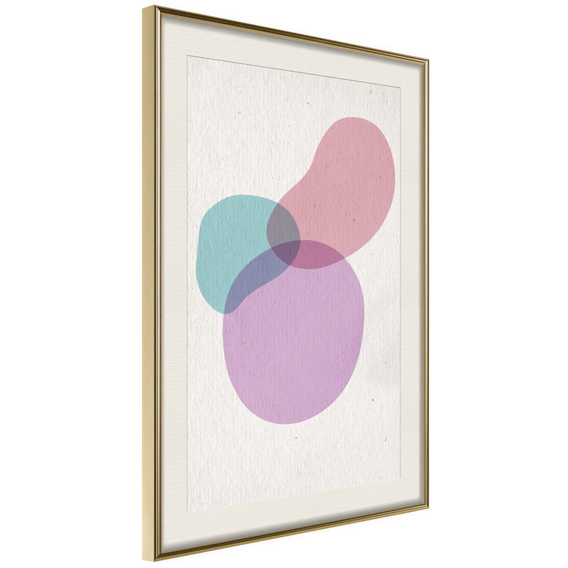 Poster - Pastel Sets I  - goud passepartout