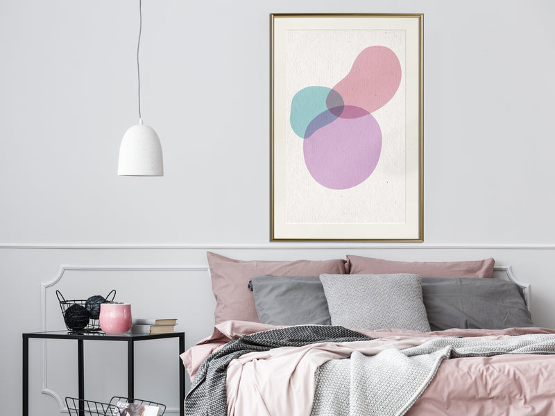 Poster - Pastel Sets I  - goud passepartout