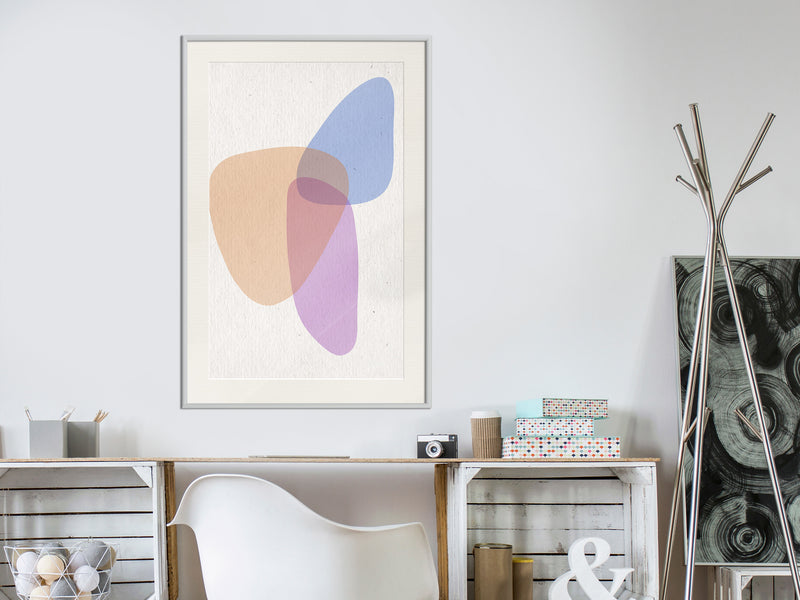 Poster - Pastel Sets II  - wit passepartout