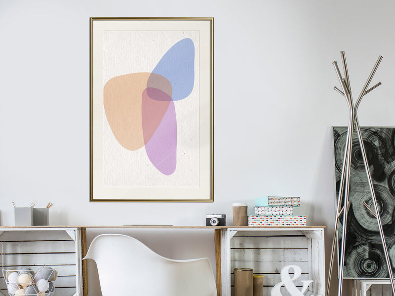 Poster - Pastel Sets II  - goud passepartout
