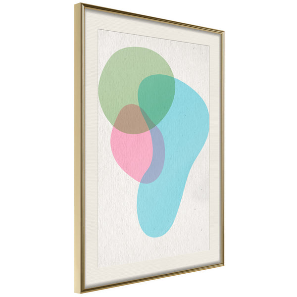 Poster - Pastel Sets III  - goud passepartout