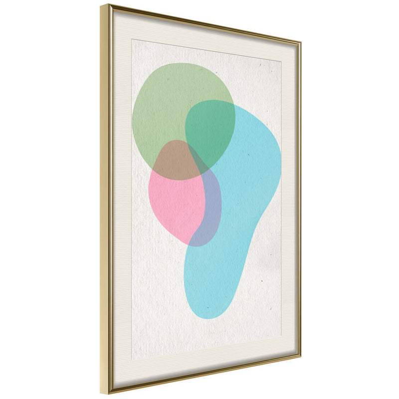 Poster - Pastel Sets III  - goud passepartout