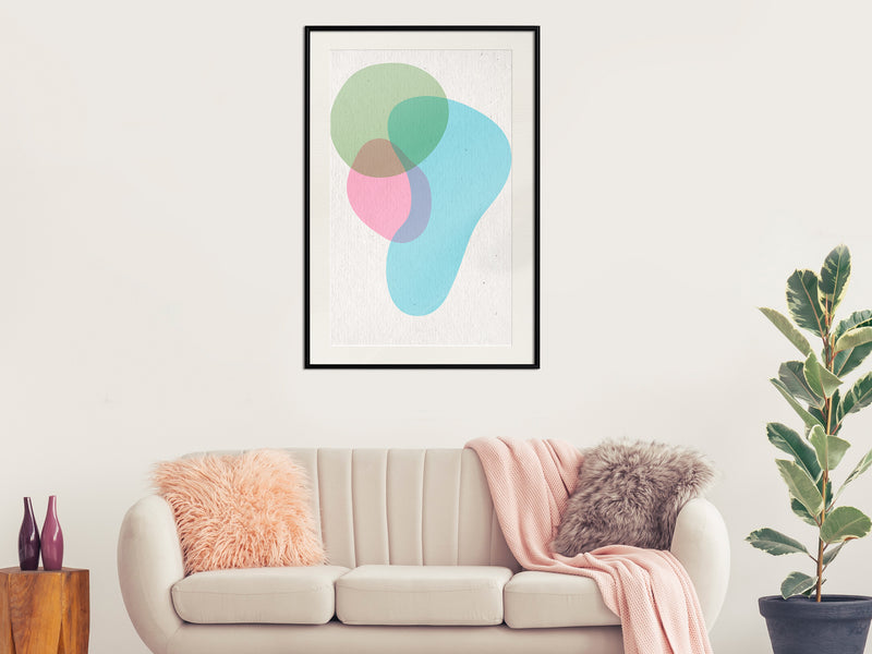 Poster - Pastel Sets III  - zwart passepartout