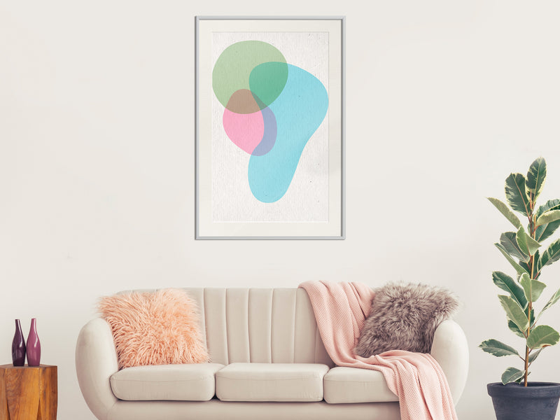 Poster - Pastel Sets III  - wit passepartout