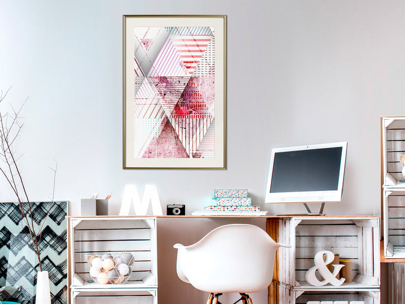 Poster - Patchwork II  - goud passepartout