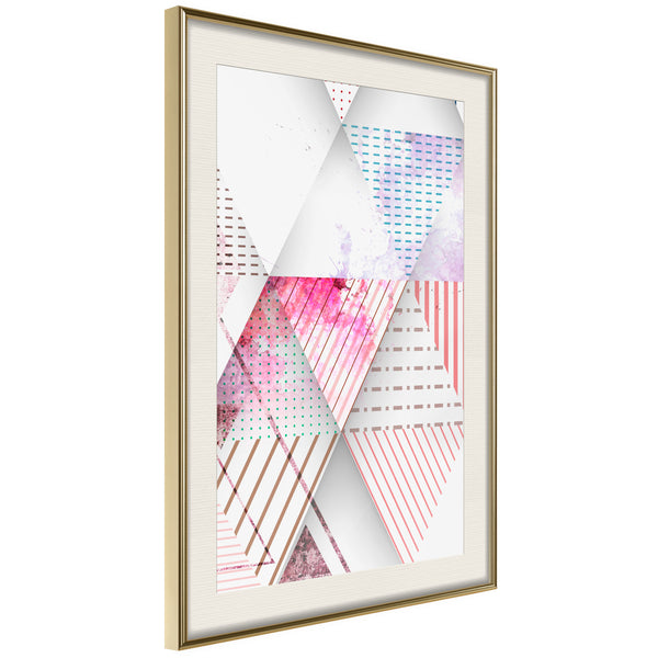 Poster - Patchwork III  - goud passepartout