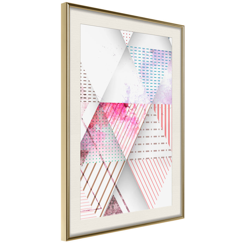 Poster - Patchwork III  - goud passepartout