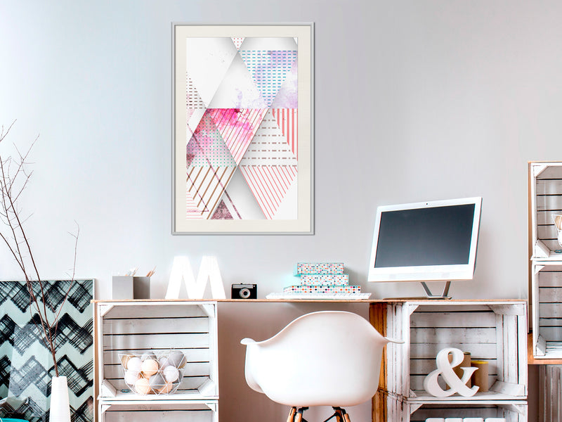 Poster - Patchwork III  - wit passepartout