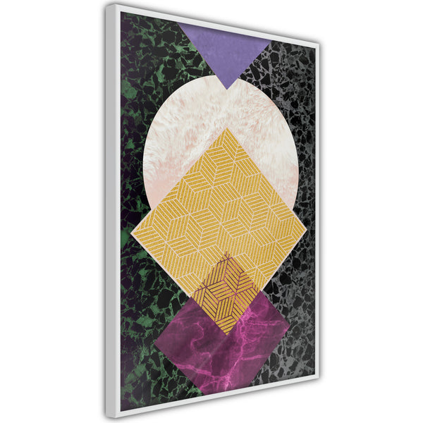 Poster - Squares and Circle  - wit