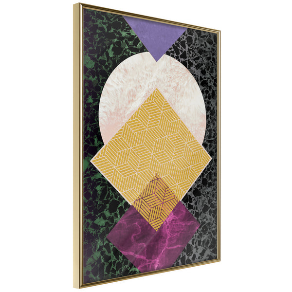 Poster - Squares and Circle  - goud