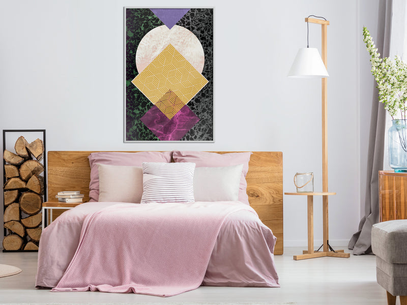 Poster - Squares and Circle  - wit