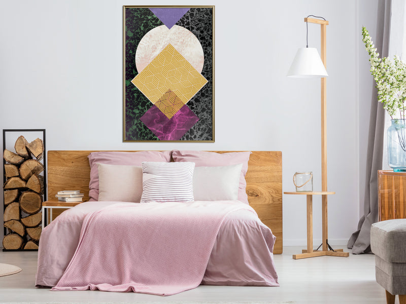 Poster - Squares and Circle  - goud