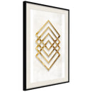 Poster - Golden Inlay  - zwart passepartout