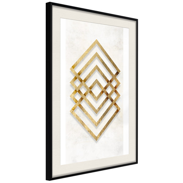 Poster - Golden Inlay  - zwart passepartout