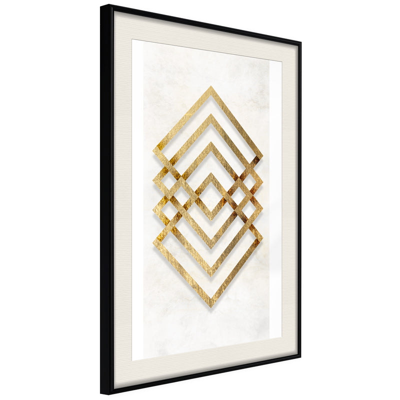 Poster - Golden Inlay  - zwart passepartout