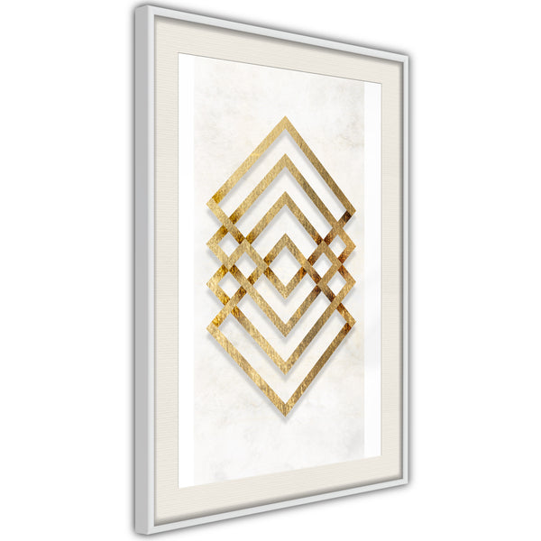 Poster - Golden Inlay  - wit passepartout