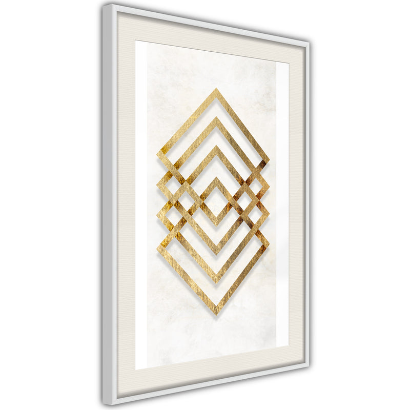 Poster - Golden Inlay  - wit passepartout