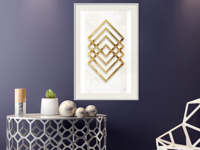 Poster - Golden Inlay  - wit passepartout