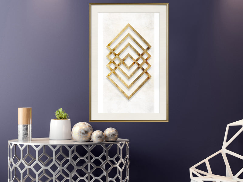 Poster - Golden Inlay  - goud passepartout