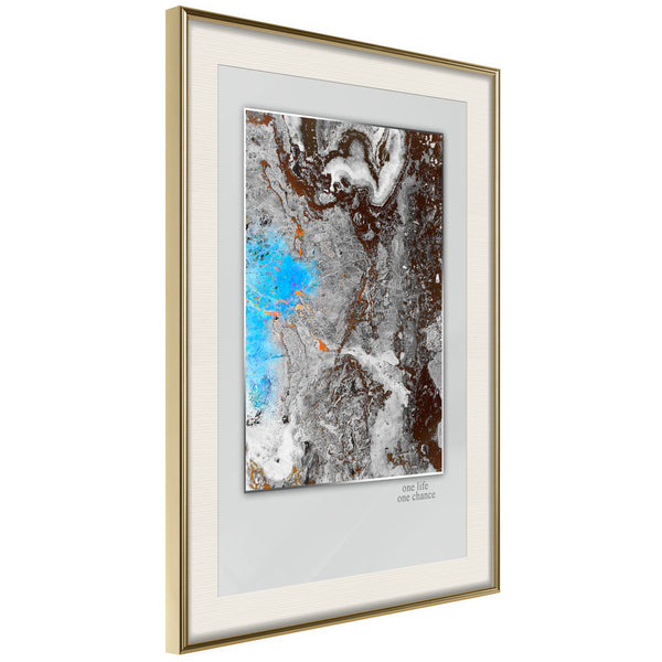 Poster - One Life  - goud passepartout
