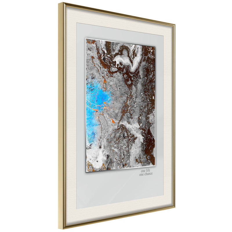 Poster - One Life  - goud passepartout