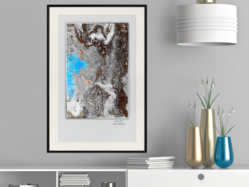Poster - One Life  - zwart passepartout