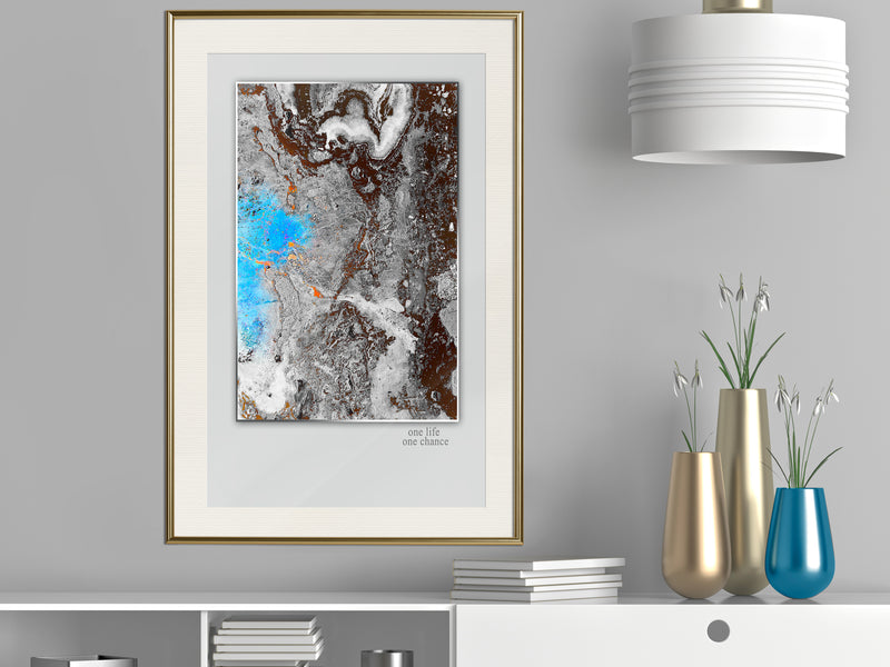 Poster - One Life  - goud passepartout