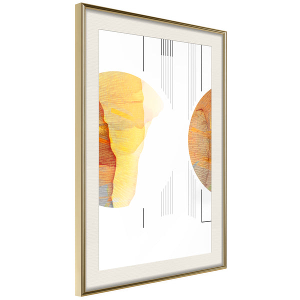 Poster - Collision of Planets  - goud passepartout