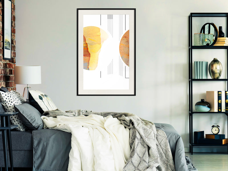 Poster - Collision of Planets  - zwart passepartout
