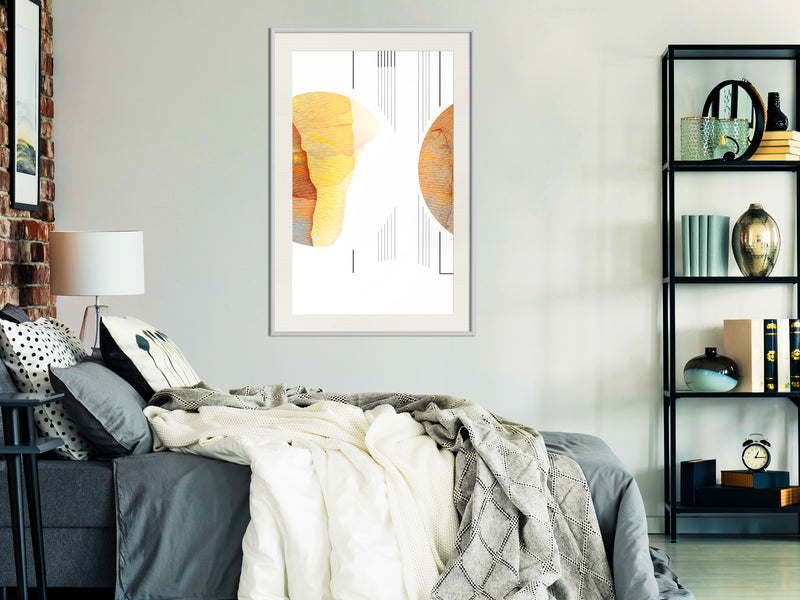 Poster - Collision of Planets  - wit passepartout