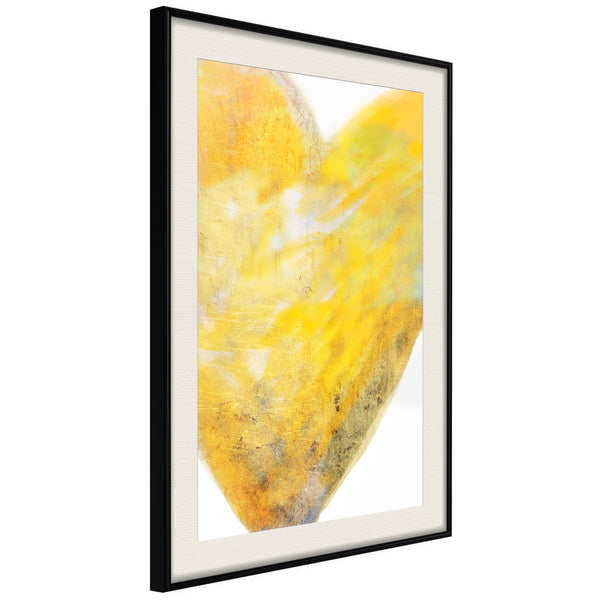 Poster - Amber Heart  - zwart passepartout