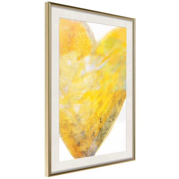 Poster - Amber Heart  - goud passepartout
