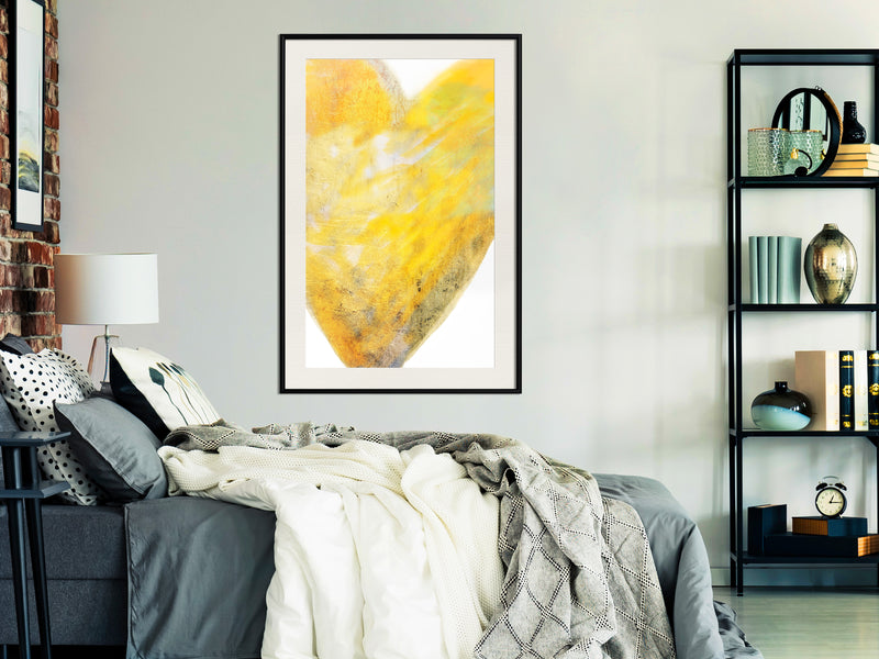 Poster - Amber Heart  - zwart passepartout