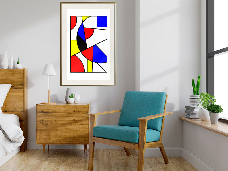 Poster - Neoplastic Composition  - goud passepartout